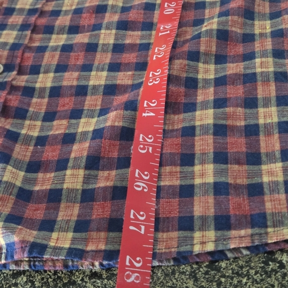 ROWM Men's L Plaid Short Sleeve Shirt Multicolored Chest Pocket - Picture 10 of 10